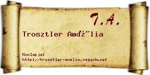 Trosztler Amália névjegykártya
